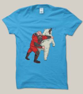 Sir Brian, punching a polar bear, on a t-shirt I MUST own!