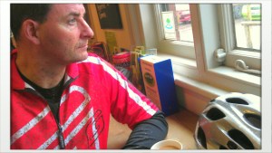 Greg, wearing most of the trail on his face.