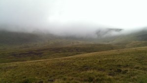 Somewhere up there was a mountain and a hell of a lot of wind!