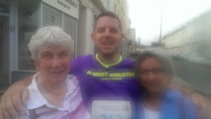 Sadly I'd sweated on the lens at this point, but lovely to get some support from Nan and Mum on the way round :o)