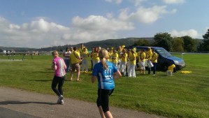 There was a samba band at 11.5 miles and the far side of the Racecourse, but not many people were sticking around to enjoy them!