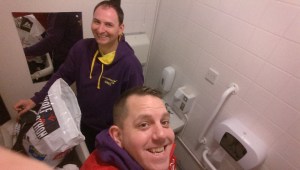 The glamour of a disabled toilet for changing in!